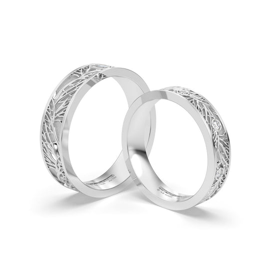 JOSIANE WEDDING RINGS 18K WHITE GOLD - MARCVS JOYEROS