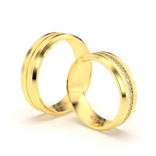 CAPRICCIO LUM WEDDING RINGS 18K YELLOW GOLD - MARCVS JOYEROS