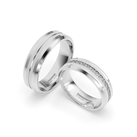CAPRICCIO LUM WEDDING RINGS 18K WHITE GOLD - MARCVS JOYEROS