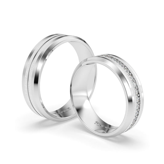 CAPRICCIO LUM WEDDING RINGS 18K WHITE GOLD - MARCVS JOYEROS