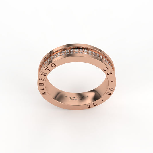 CINNIA WEDDING RINGS 18K ROSE GOLD - MARCVS JOYEROS