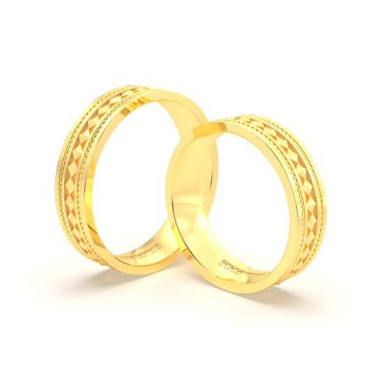 JOSIANE WEDDING RINGS 18K YELLOW GOLD - MARCVS JOYEROS