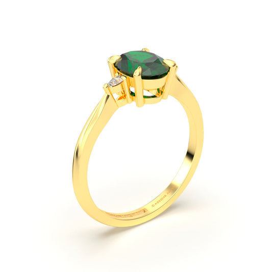 EDITH LUM ANILLO CON ESMERALDA ORO 18K - JOYERIA MARCVS