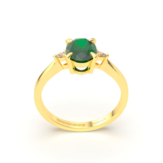 EDITH LUM ANILLO CON ESMERALDA ORO 18K - JOYERIA MARCVS