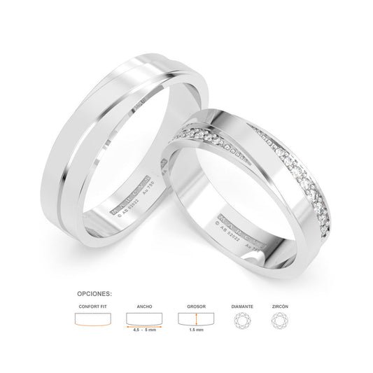 ELIETTE ANILLOS DE BODA ORO BLANCO 18K - MARCVS JOYEROS