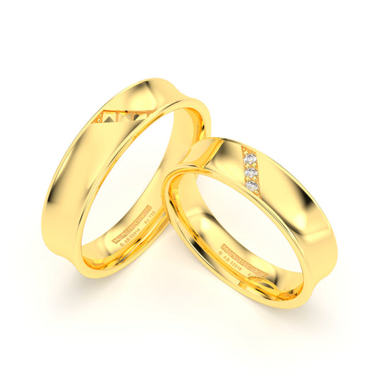 FANCY WEDDING RINGS 18K YELLOW GOLD - MARCVS JOYEROS