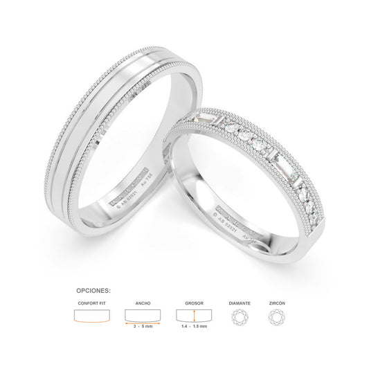 JOSIANE ANILLOS DE BODA ORO BLANCO 18K - MARCVS JOYEROS