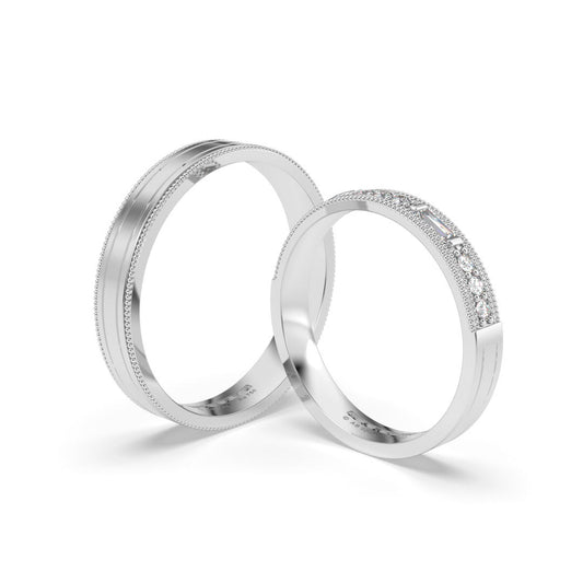 JOSIANE ANILLOS DE BODA ORO BLANCO 18K - MARCVS JOYEROS