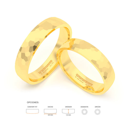 JOSIANE WEDDING RINGS 18K YELLOW GOLD - MARCVS JOYEROS