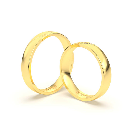 JOSIANE WEDDING RINGS 18K YELLOW GOLD - MARCVS JOYEROS