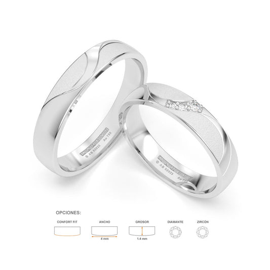 JOSIANE WEDDING RINGS 18K WHITE GOLD - MARCVS JOYEROS