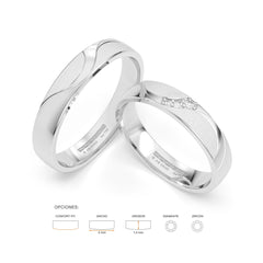 JOSIANE WEDDING RINGS 18K WHITE GOLD - MARCVS JOYEROS JOSIANE WEDDING RINGS 18K WHITE GOLD - MARCVS JOYEROS