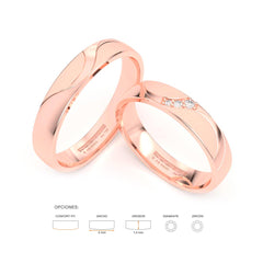 JOSIANE WEDDING RINGS 18K ROSE GOLD - MARCVS JOYEROS JOSIANE WEDDING RINGS 18K ROSE GOLD - MARCVS JOYEROS