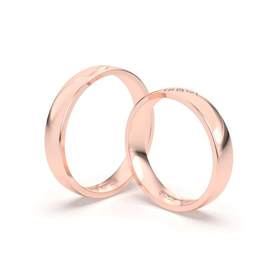 JOSIANE WEDDING RINGS 18K ROSE GOLD - MARCVS JOYEROS