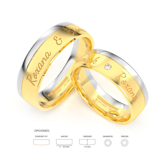 MOUNE WEDDING RINGS 18K YELLOW GOLD - MARCVS JOYEROS