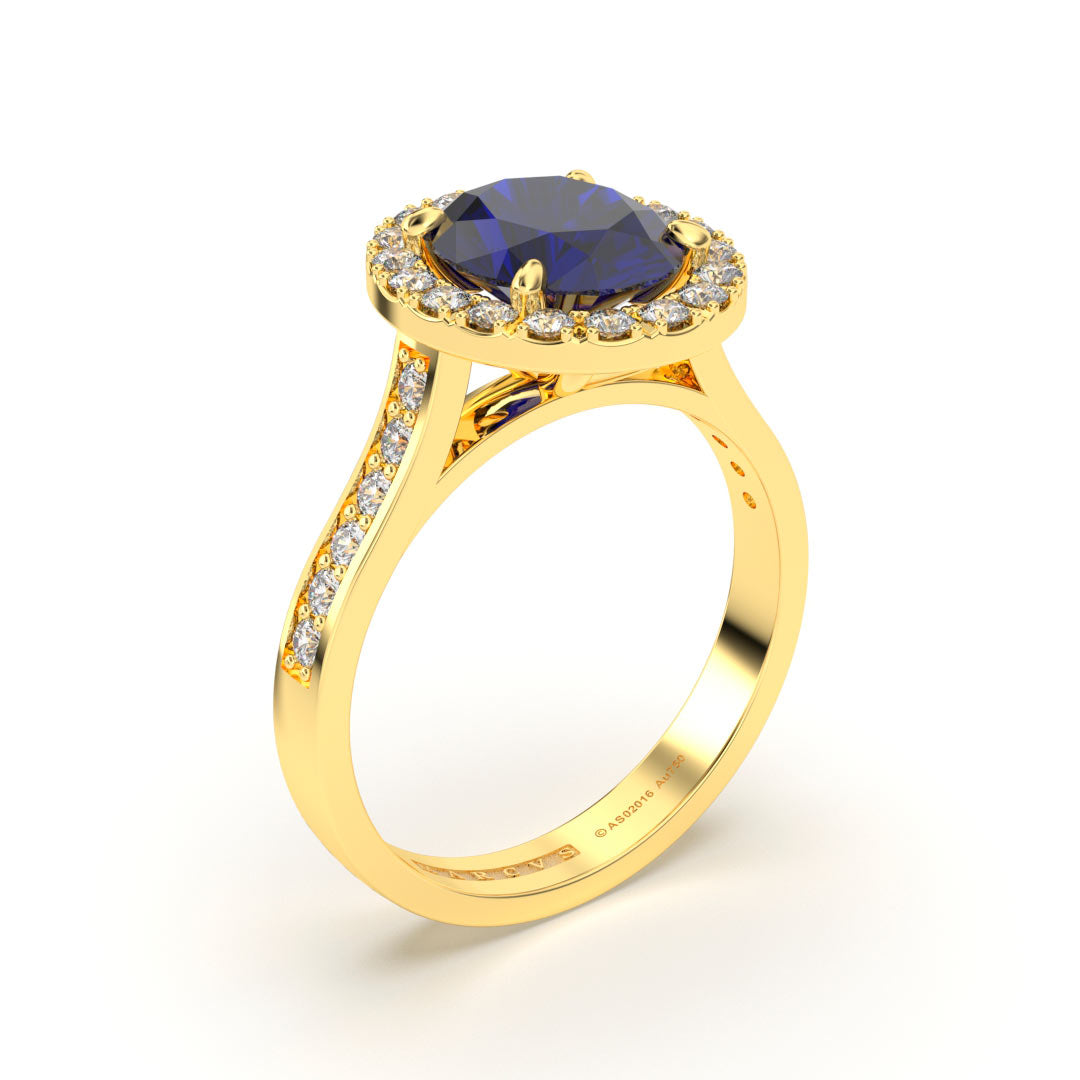 NATALI BLEU 18K GOLD ENGAGEMENT RING - MARCVS JOYEROS