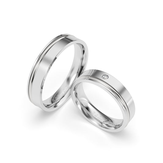 OMNIA WEDDING RINGS 18K WHITE GOLD - MARCVS JOYEROS
