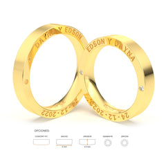 JOSIANE WEDDING RINGS 18K YELLOW GOLD - MARCVS JOYEROS JOSIANE WEDDING RINGS 18K YELLOW GOLD - MARCVS JOYEROS