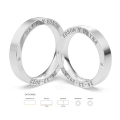 JOSIANE WEDDING RINGS 18K WHITE GOLD - MARCVS JOYEROS JOSIANE WEDDING RINGS 18K WHITE GOLD - MARCVS JOYEROS