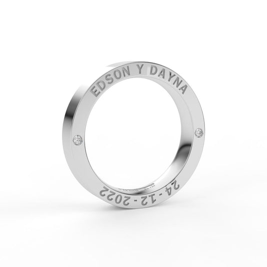 ORALIA ANILLOS DE MATRIMONIO ORO BLANCO 18K - JOYERIA MARCVS