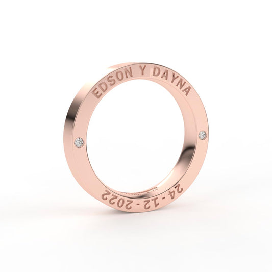 ORALIA ANILLOS DE MATRIMONIO ORO ROSA 18K - JOYERIA MARCVS