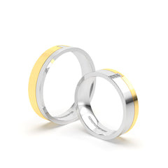PHOEBE WEDDING RINGS 18K YELLOW AND WHITE GOLD - MARCVS JOYEROS PHOEBE WEDDING RINGS 18K YELLOW AND WHITE GOLD - MARCVS JOYEROS