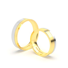 PHOEBE WEDDING RINGS 18K YELLOW AND WHITE GOLD - MARCVS JOYEROS PHOEBE WEDDING RINGS 18K YELLOW AND WHITE GOLD - MARCVS JOYEROS
