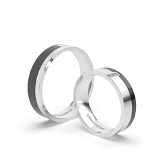 PHOEBE WEDDING RINGS 18K YELLOW AND WHITE GOLD - MARCVS JOYEROS PHOEBE WEDDING RINGS 18K YELLOW AND WHITE GOLD - MARCVS JOYEROS