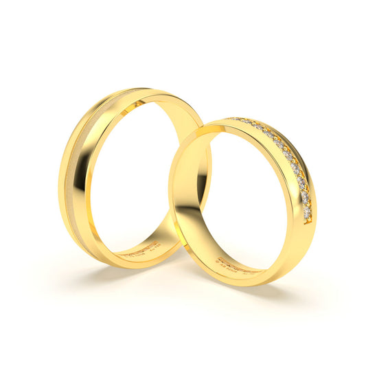 JOSIANE WEDDING RINGS 18K YELLOW GOLD - MARCVS JOYEROS
