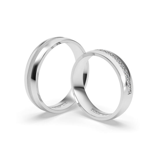 JOSIANE WEDDING RINGS 18K WHITE GOLD - MARCVS JOYEROS