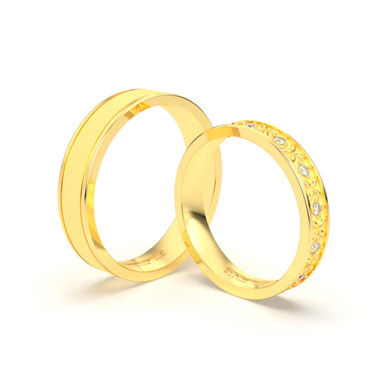 SHERELL ANILLOS DE BODA ORO AMARILLO 18K - JOYERIA MARCVS