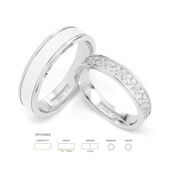 JOSIANE WEDDING RINGS 18K WHITE GOLD - MARCVS JOYEROS JOSIANE WEDDING RINGS 18K WHITE GOLD - MARCVS JOYEROS