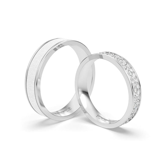 SHERELL ANILLOS DE BODA ORO BLANCO 18K - JOYERIA MARCVS