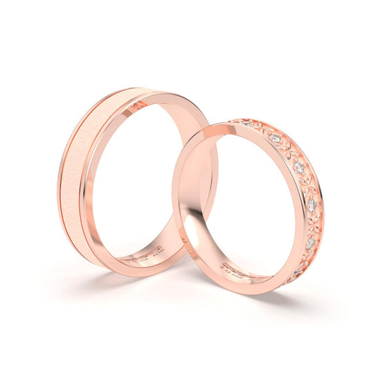 SHERELL ANILLOS DE BODA ORO ROSA 18K - JOYERIA MARCVS