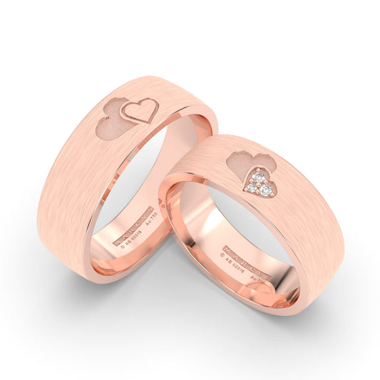 YANNICK WEDDING RINGS 18K ROSE GOLD - MARCVS JOYEROS