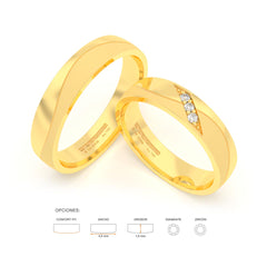 JOSIANE WEDDING RINGS 18K YELLOW GOLD - MARCVS JOYEROS