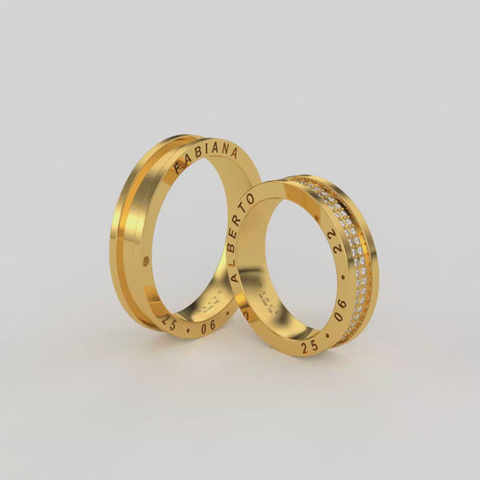 CINNIA WEDDING RINGS 18K YELLOW GOLD - MARCVS JOYEROS