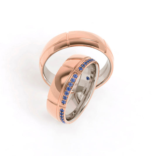 ESRA WEDDING RINGS 18K ROSE GOLD - MARCVS JOYEROS