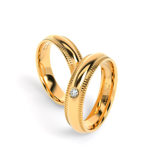 DARIUS WEDDING RINGS 18K YELLOW GOLD - MARCVS JOYEROS