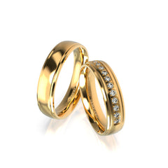 AUBREY WEDDING RINGS 18K YELLOW GOLD - MARCVS JOYEROS