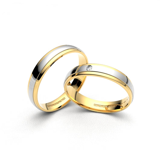 ALIZÉE DUO WEDDING RINGS 18K YELLOW GOLD - MARCVS JOYEROS