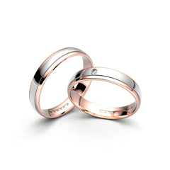 ALIZÉE DUO ANILLOS DE BODA ORO ROSA 18K - MARCVS JOYEROS