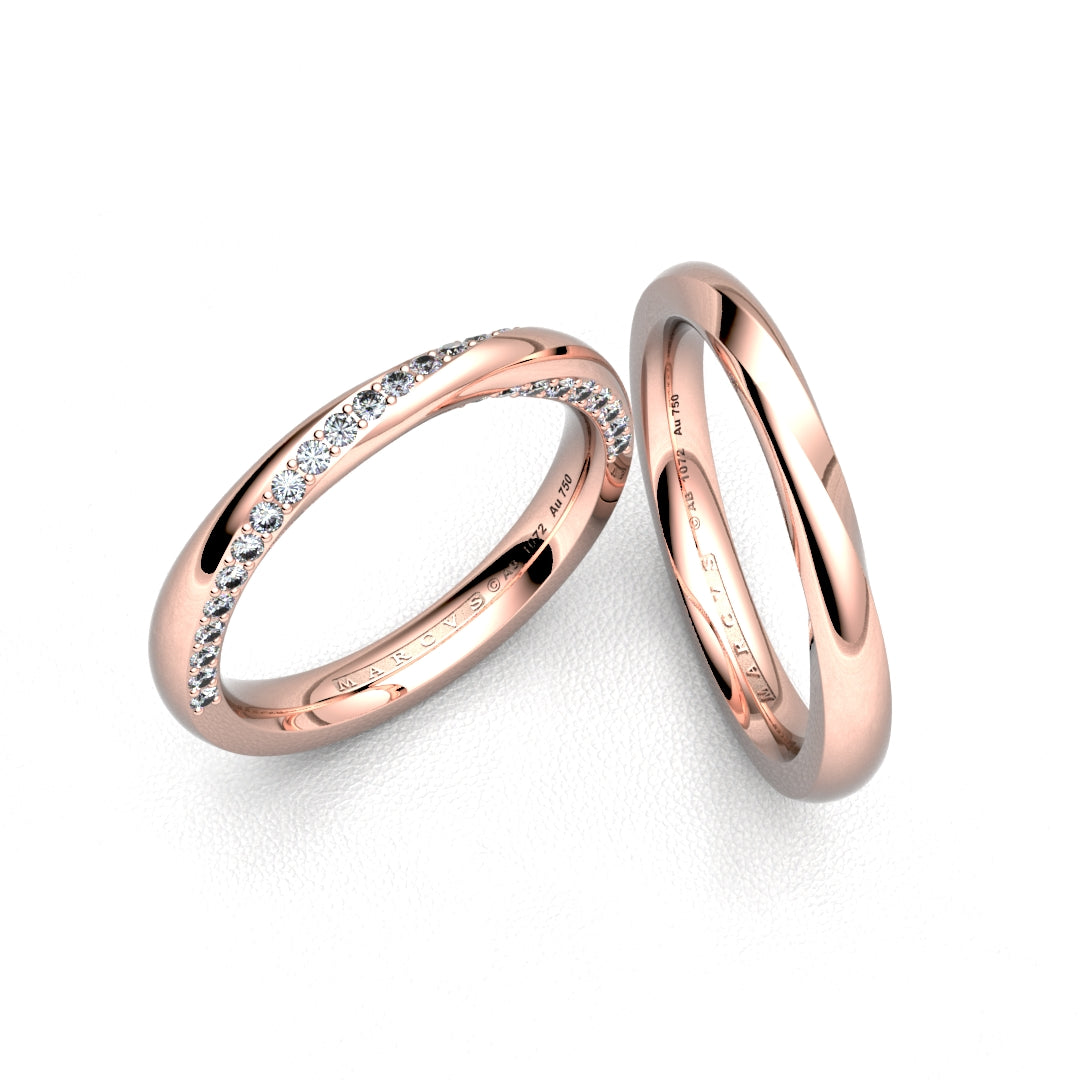 ZAID ANILLOS DE BODA ORO ROSA 18K - MARCVS JOYEROS