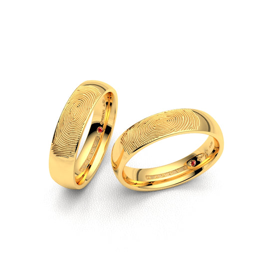 FINGERPRINT WEDDING RINGS 18K YELLOW GOLD - MARCVS JOYEROS