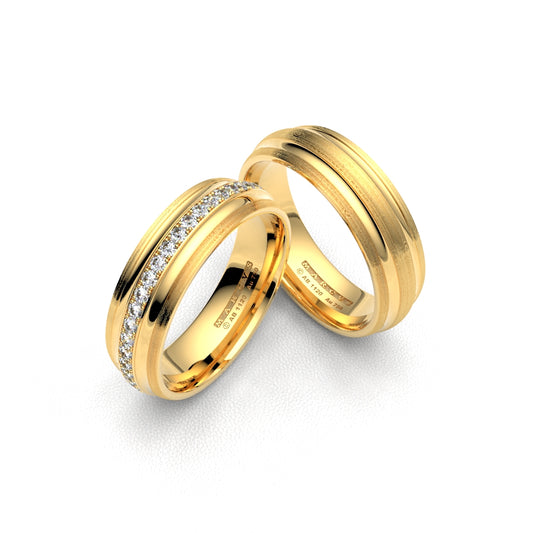 LEAH WEDDING RINGS 18K YELLOW GOLD - MARCVS JOYEROS