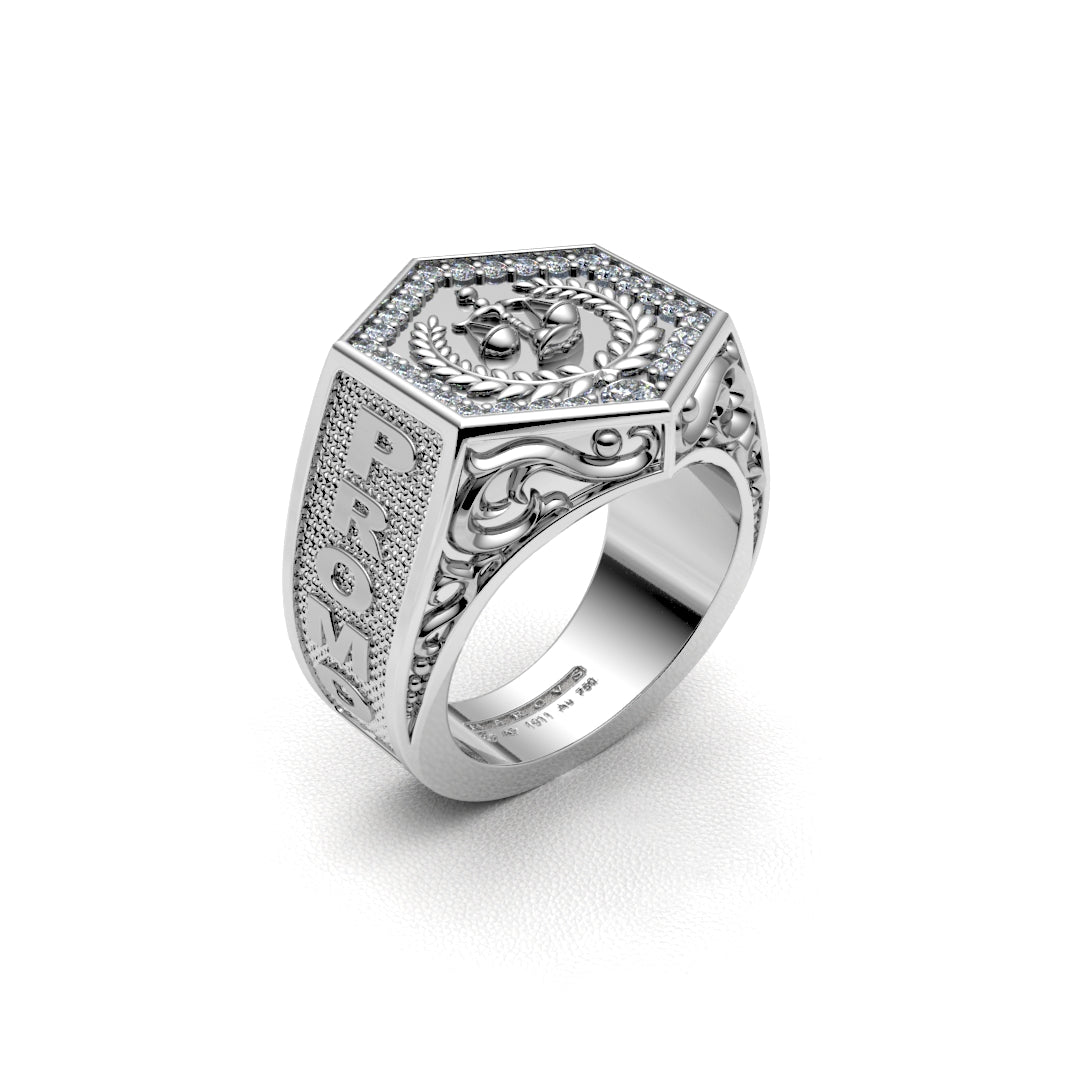 OCTOGONO ANILLO DE GRADUACIÓN ORO 18K - MARCVS JOYEROS