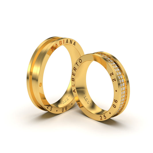 CINNIA WEDDING RINGS 18K YELLOW GOLD - MARCVS JOYEROS