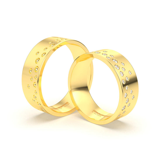 ANNIK WEDDING RINGS 18K YELLOW GOLD - MARCVS JOYEROS