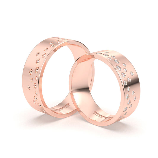 ANNIK WEDDING RINGS 18K ROSE GOLD - MARCVS JOYEROS