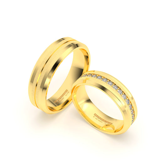 CAPRICCIO LUM WEDDING RINGS 18K YELLOW GOLD - MARCVS JOYEROS